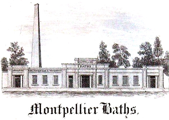 Drawing of Montpellier Baths from Old Poster